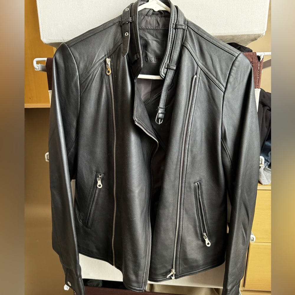 Ecru brand black leather jacket. 100% lamb skin.